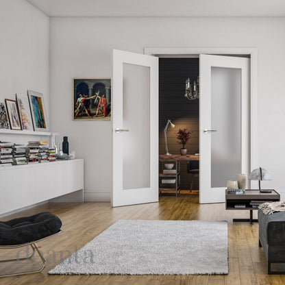 B-Grade White Internal Primed Denver 1 Light Obscure Glass Door (82404)