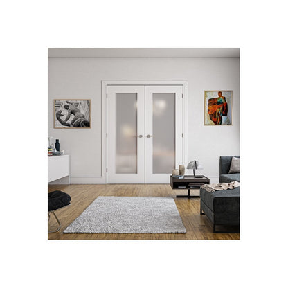 B-Grade White Internal Primed Denver 1 Light Obscure Glass Door (82404)
