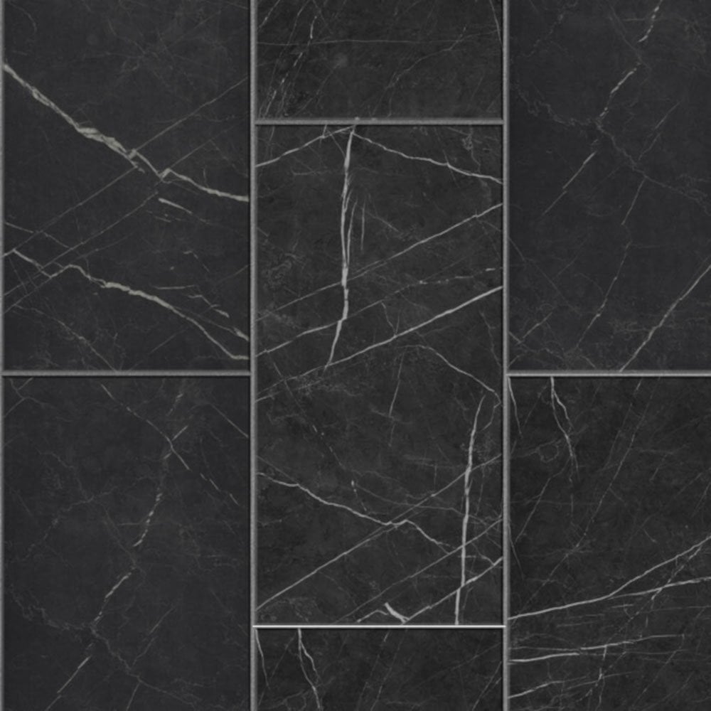Black Marble - Industry Tile Water-resistant 8mm Laminate Flooring (84220)