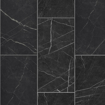 Black Marble - Industry Tile Water-resistant 8mm Laminate Flooring (84220)