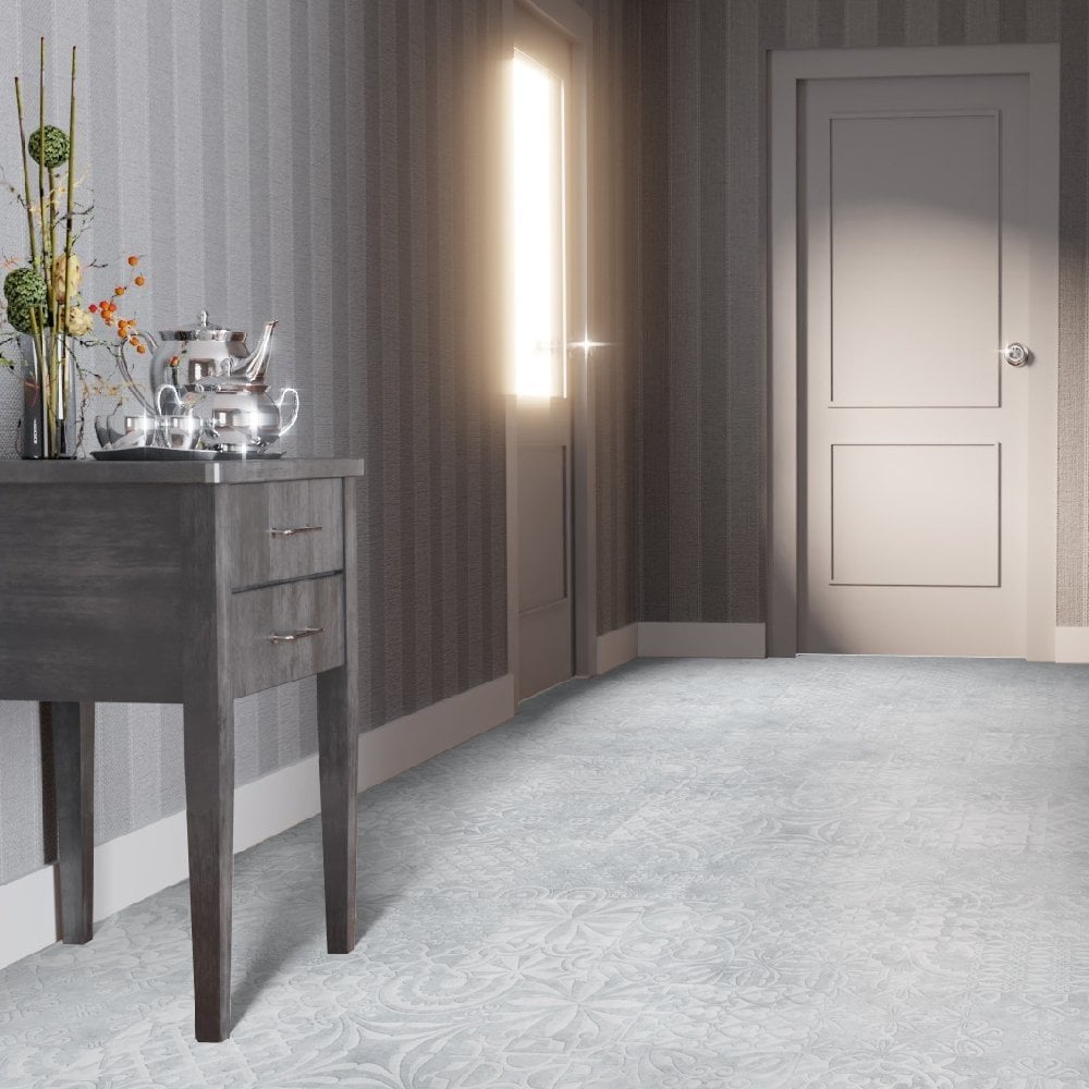 Relief White - Lustre Authentic 8mm Matt Laminate Flooring (48718)