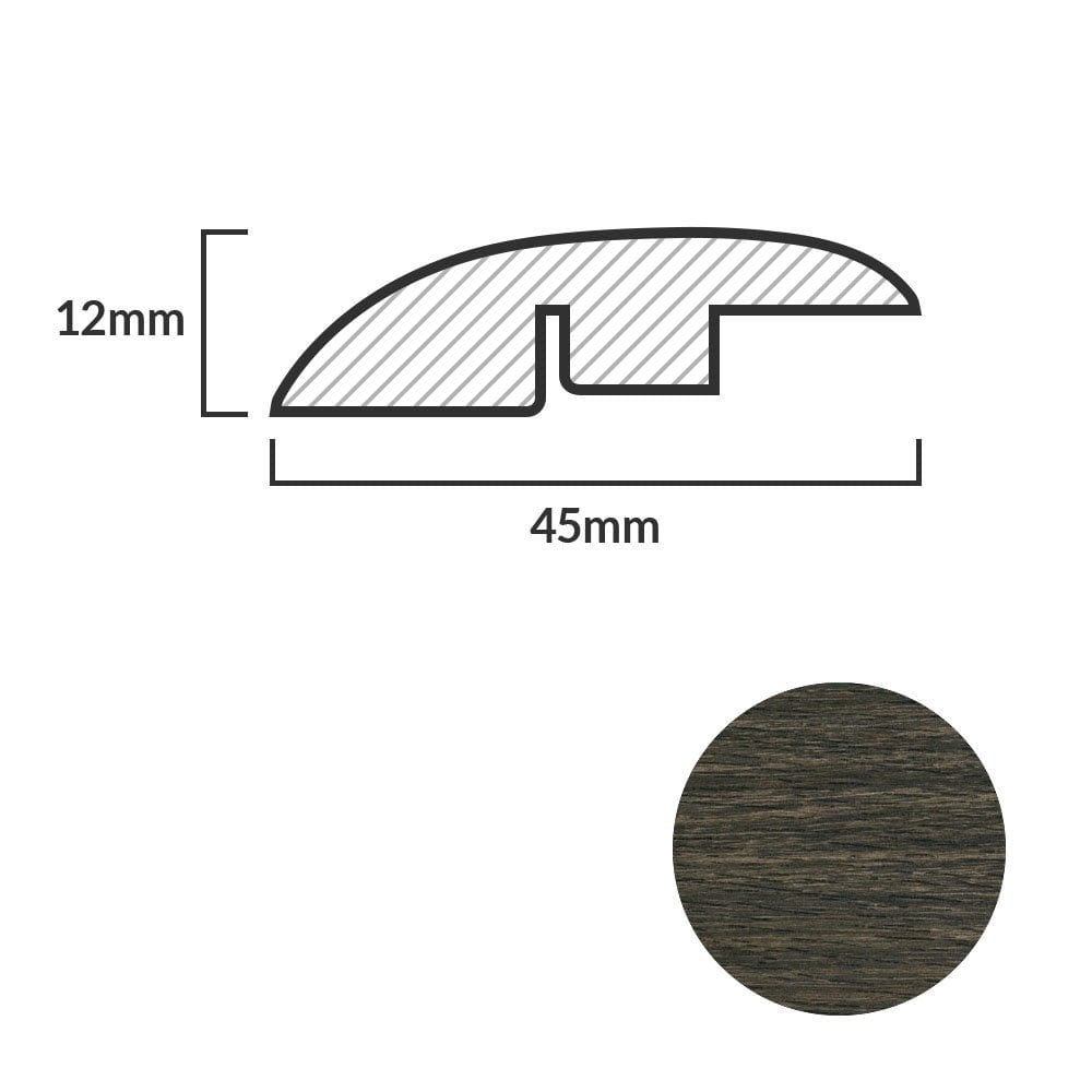 Walnut - 1m Laminate Adapting Profile Door Bar (84938)
