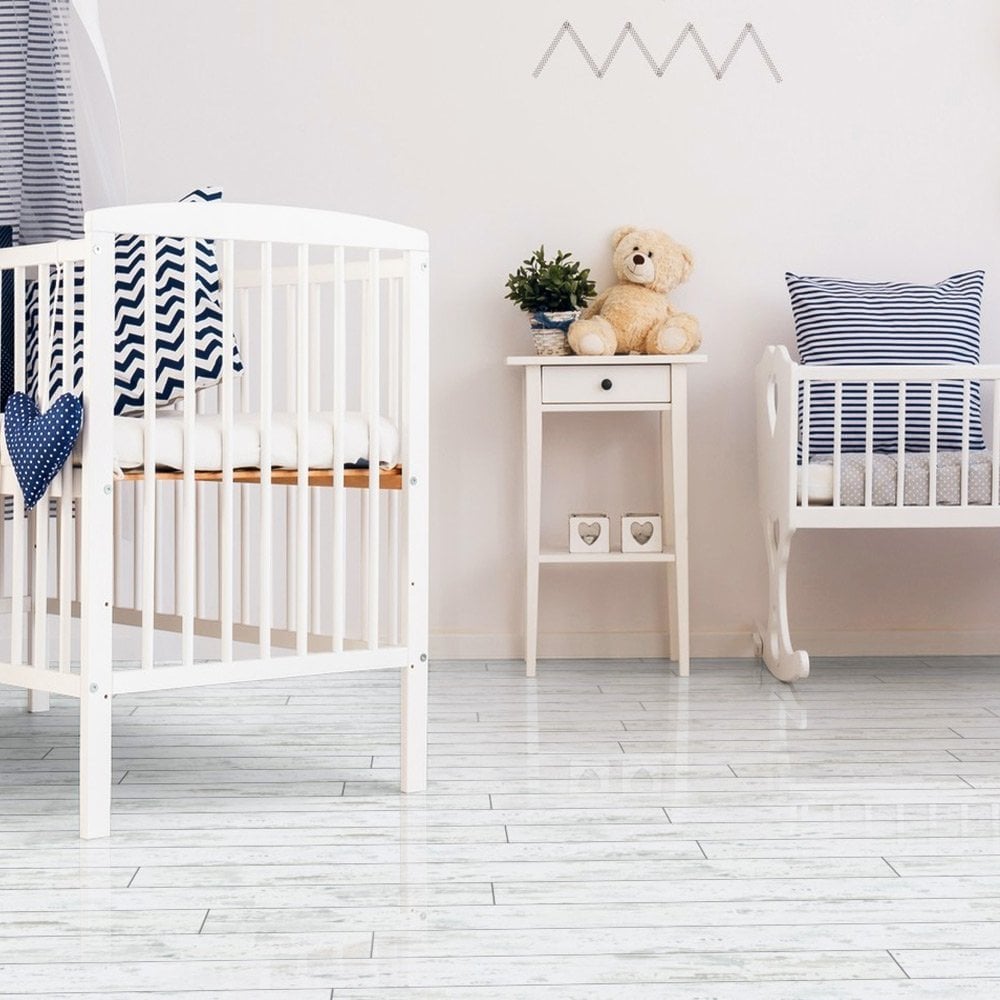 Antique White - Lustre 8mm High Gloss Laminate Flooring (84874)