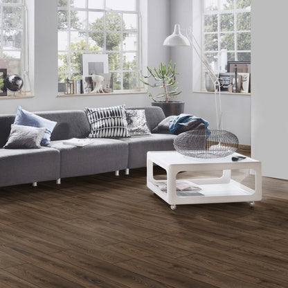 Espresso Carpenter Oak - Atlantic 10mm Handscraped Moisture Resistant Laminate Flooring (122474)