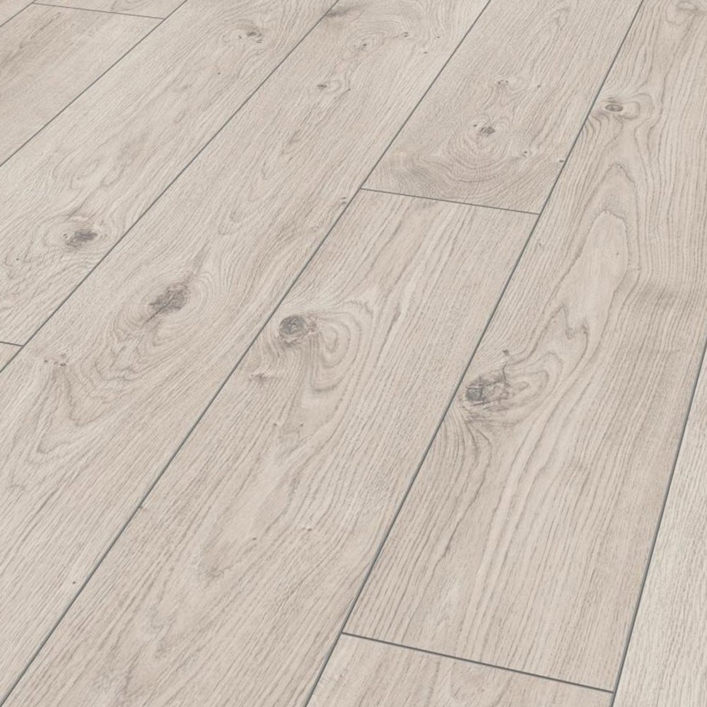 Everest Oak White - Mammut Long Plank 12mm Laminate Flooring (122379)