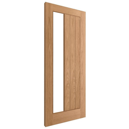 Oak Internal Unfinished Farley 1 Light Clear Offset Glass Made-to-Measure FD30 Fire Door (122630)