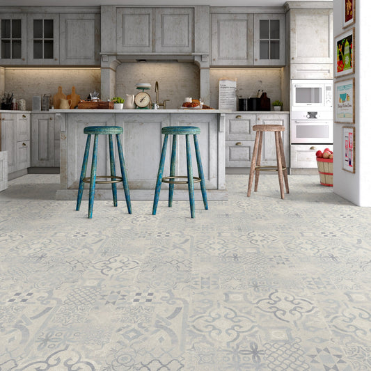 FAUS | Blue Tile - Retro 8mm Laminate Sample - SKU-344740
