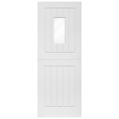 External White Painted Composite 1 Light Clear Glass Stable Door (121038)
