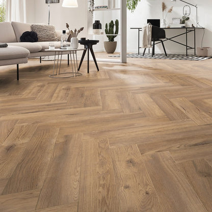 Treviso Oak - Herringbone 8mm Laminate Flooring (122370)