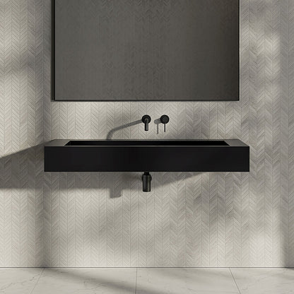 Stream Matt Black Stone Basin 1200mm