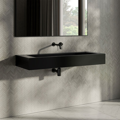 Stream Matt Black Stone Basin 1200mm