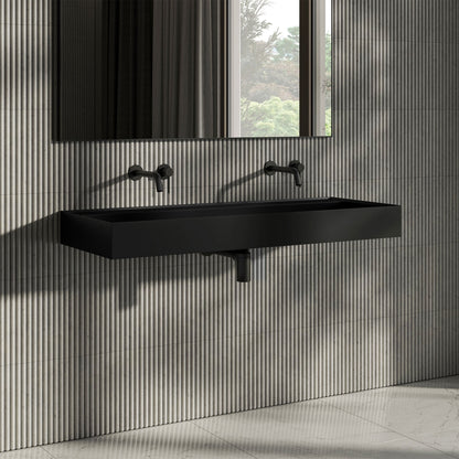 Halo Matt Black Stone Basin 1200mm