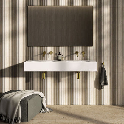 VIvienne Wall Hung Double Stone Basin 1200mm