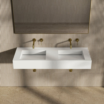 VIvienne Wall Hung Double Stone Basin 1200mm