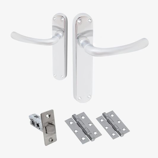 Palace Lever on Backplate Door Handle Set - Polished Chrome (122268)