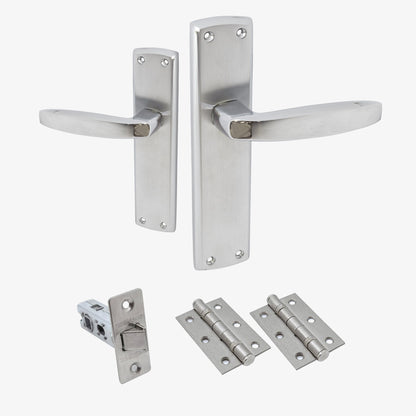 Deco Lever on Backplate Door Handle Set - Polished Chrome / Satin Chrome (122276)