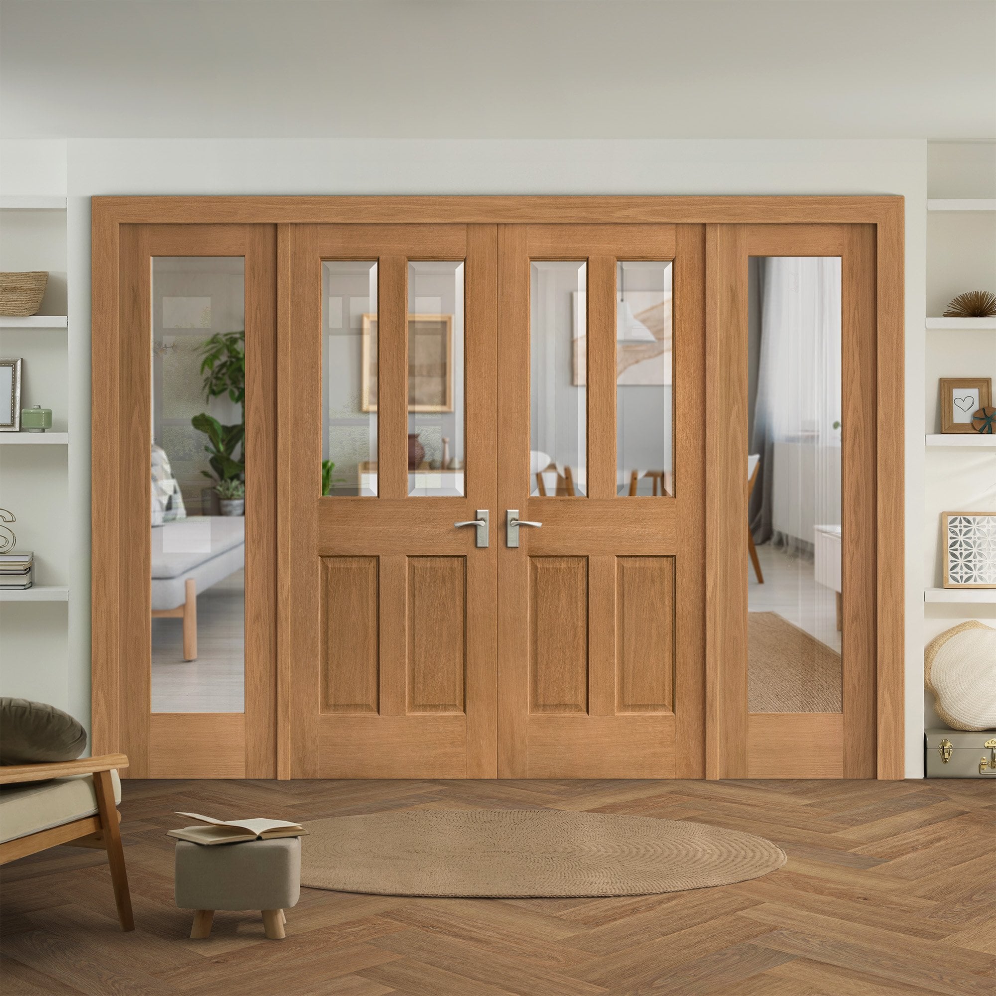 Liberty Doors Oak Unfinished Internal Victorian 2P 2L Clear