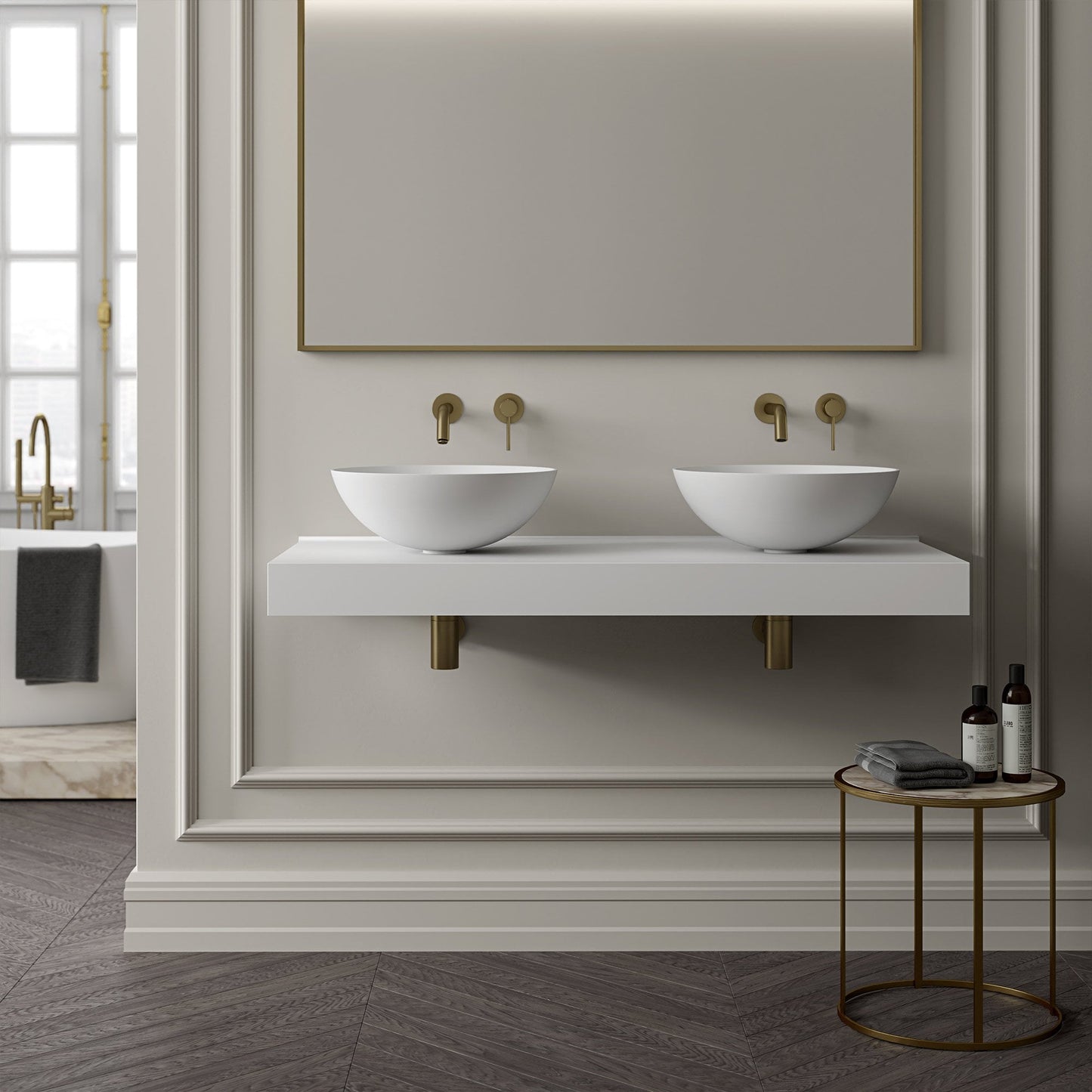 Estuary Round Countertop Stone Basin 420mm