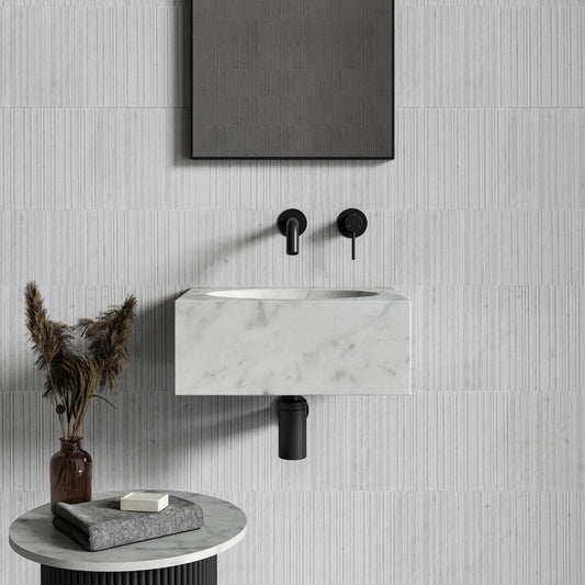 Horizon Carrara Marble Wall Hung Basin 400mm