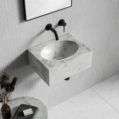 Horizon Carrara Marble Wall Hung Basin 400mm