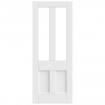 White Internal Primed Deco 2 Light Clear Glass Door (121735)