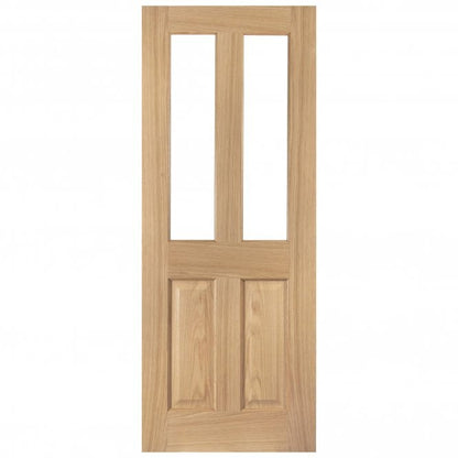 White Oak Internal Unfinished Oregon 2 Light Clear Glass Door (121792)