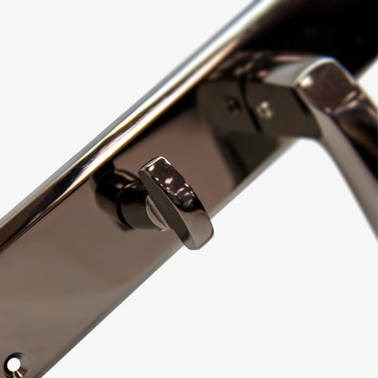 Deco Lever on Backplate Bathroom Door Handle Set - Black Nickel (122273)