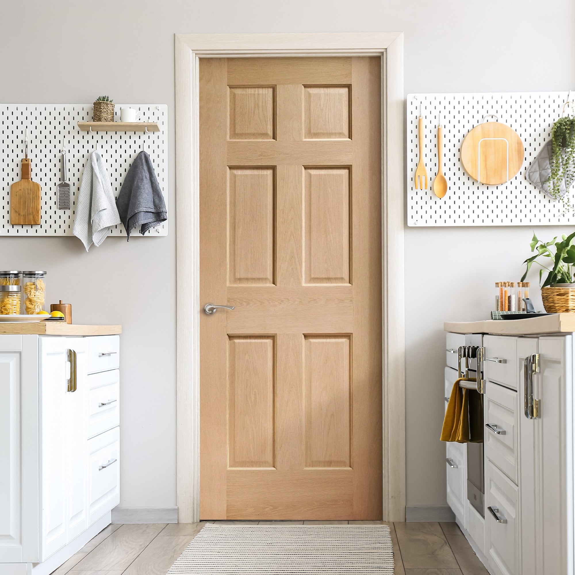 Jeld-Wen White Oak Unfinished Internal Oregon 6 Panel Door (121803