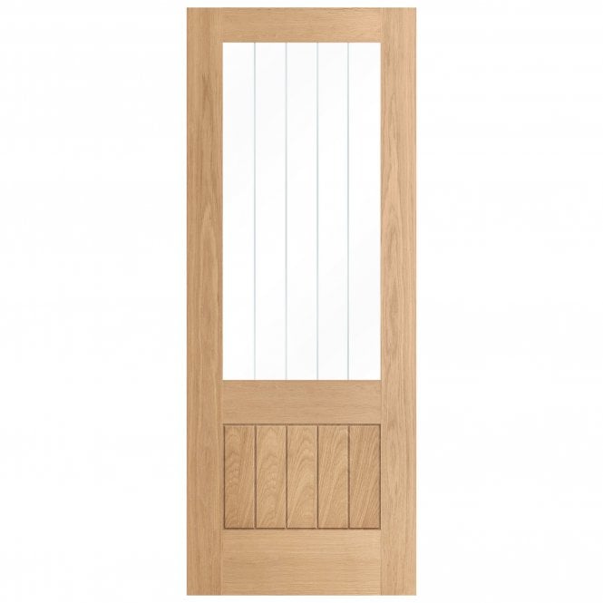 White Oak Internal Unfinished Oregon Cottage Etched Glass Door (121809)