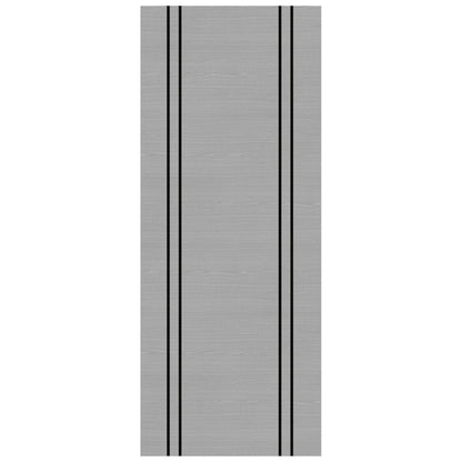 B-Grade Light Grey Ash Internal Fully Finished Flush Door with Dark Grey Ash Vertical Inlays (123583)