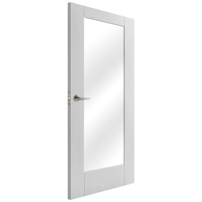 White Internal Primed Pattern 10 Clear Glass FD30 Fire Door (122083)