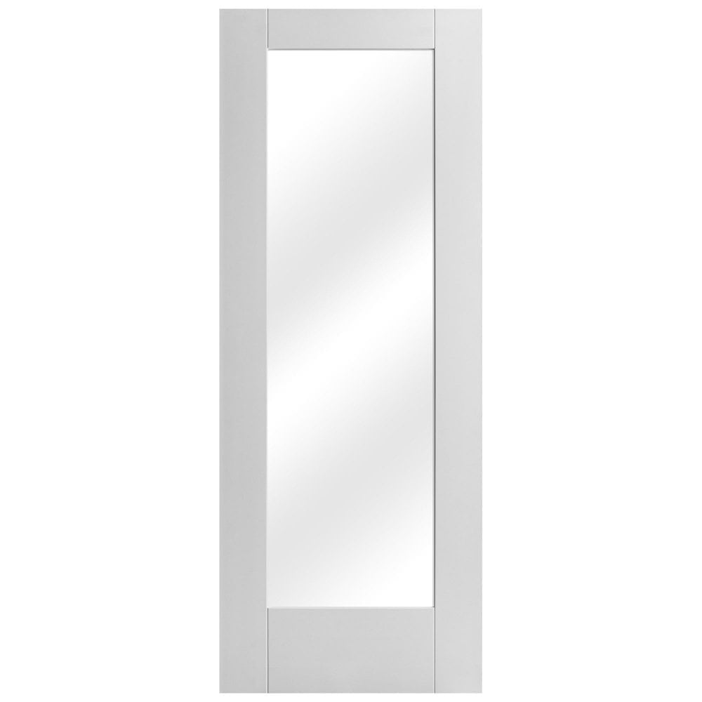 White Internal Primed Pattern 10 Clear Glass FD30 Fire Door (122083)