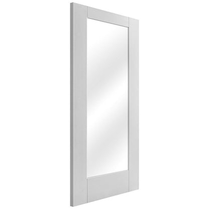 White Internal Primed Pattern 10 Clear Glass FD30 Fire Door (122083)