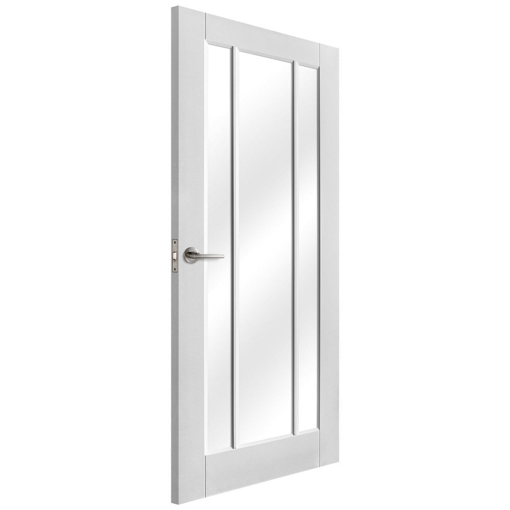 White Internal Primed Toledo 3 Light Clear Glass FD30 Fire Door (122085)