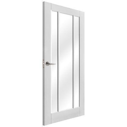 White Internal Primed Toledo 3 Light Clear Glass FD30 Fire Door (122085)