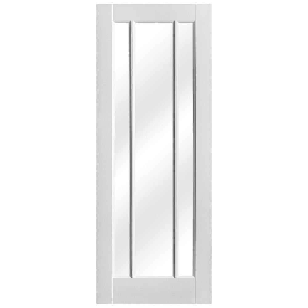 White Internal Primed Toledo 3 Light Clear Glass FD30 Fire Door (122085)