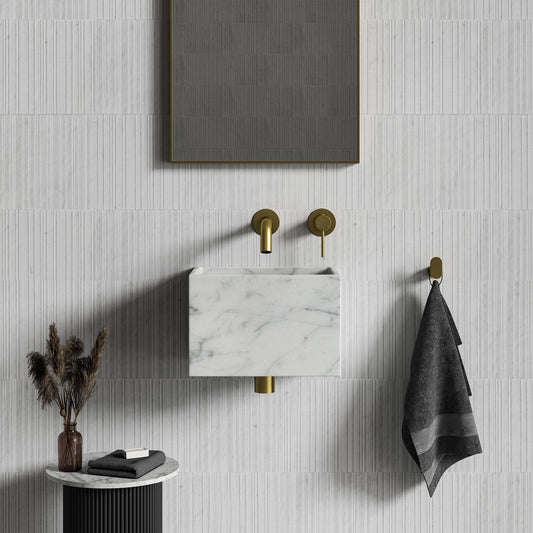 Melody Carrara Marble Wall Hung Basin 300mm