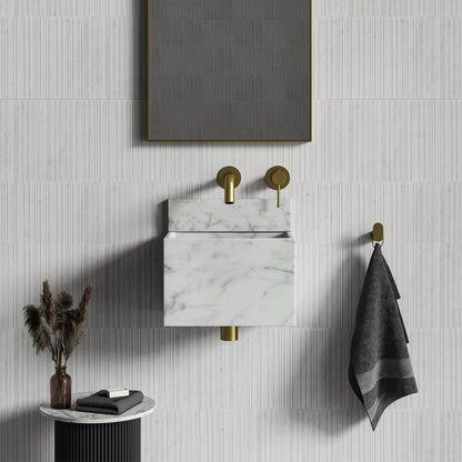 Melody Carrara Marble Wall Hung Basin 300mm
