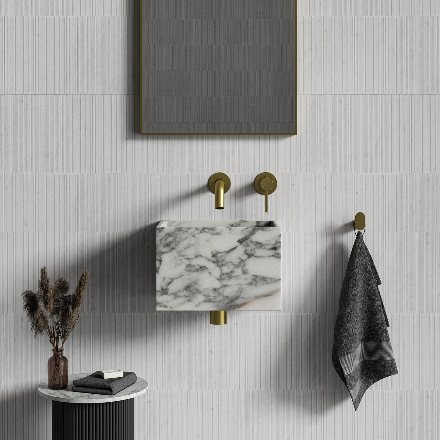 Melody Arabescato Marble Wall Hung Basin 300mm