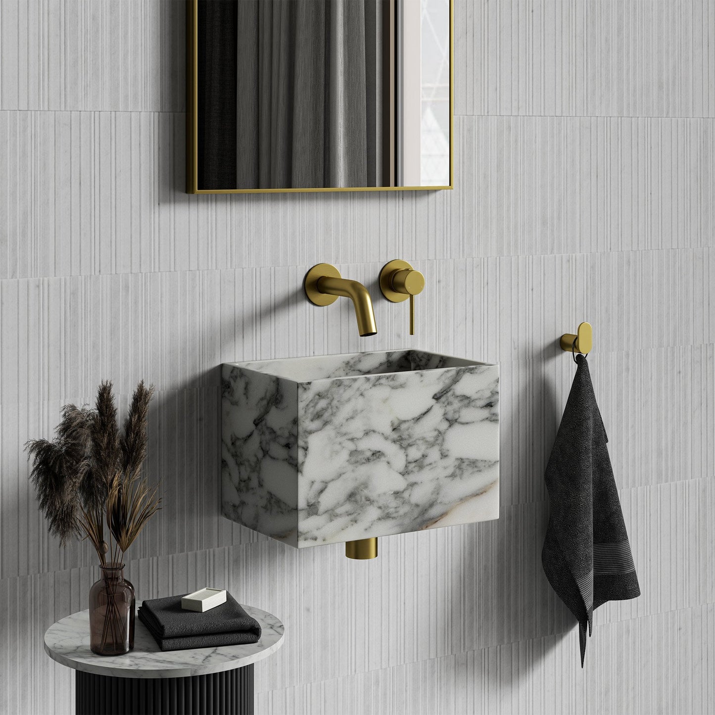 Melody Arabescato Marble Wall Hung Basin 300mm