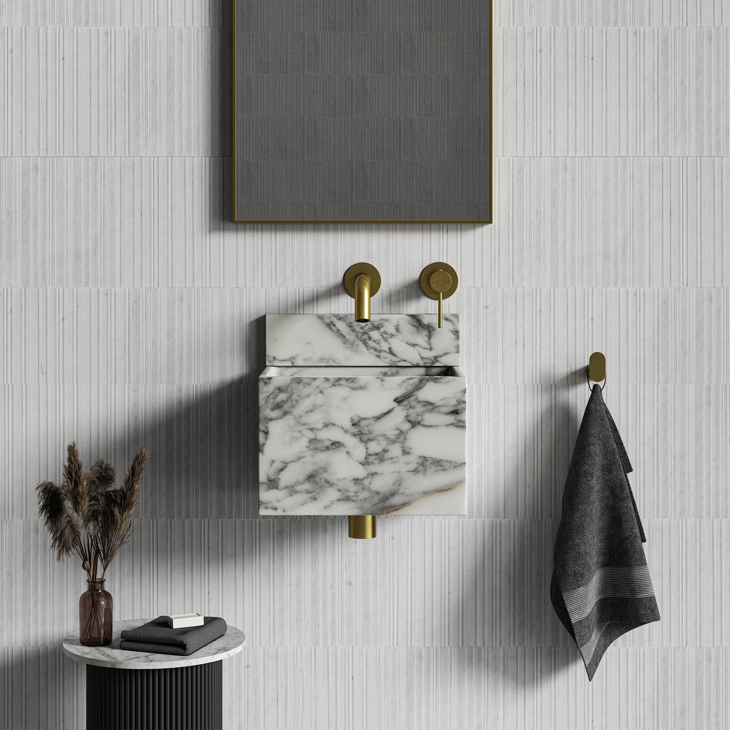 Melody Arabescato Marble Wall Hung Basin 300mm