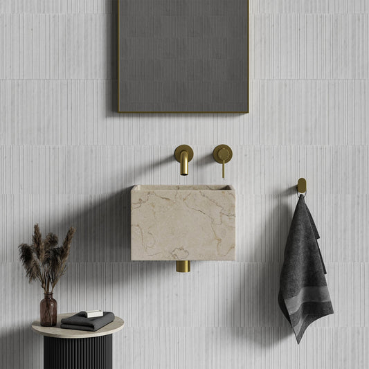 Melody Crema Marfil Marble Wall Hung Basin 300mm