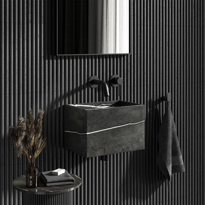 Melody Pietra Grey Marble Wall Hung Basin 300mm