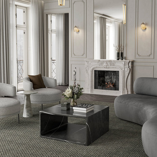 Tempo Pietra Grey Marble Coffee Table 800mm