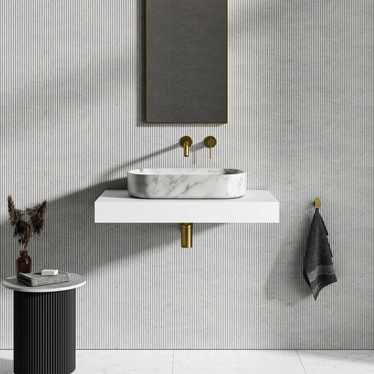 Flora Carrara Marble Countertop Basin 550mm
