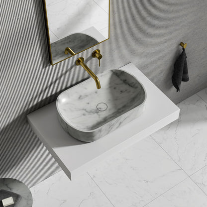 Flora Carrara Marble Countertop Basin 550mm