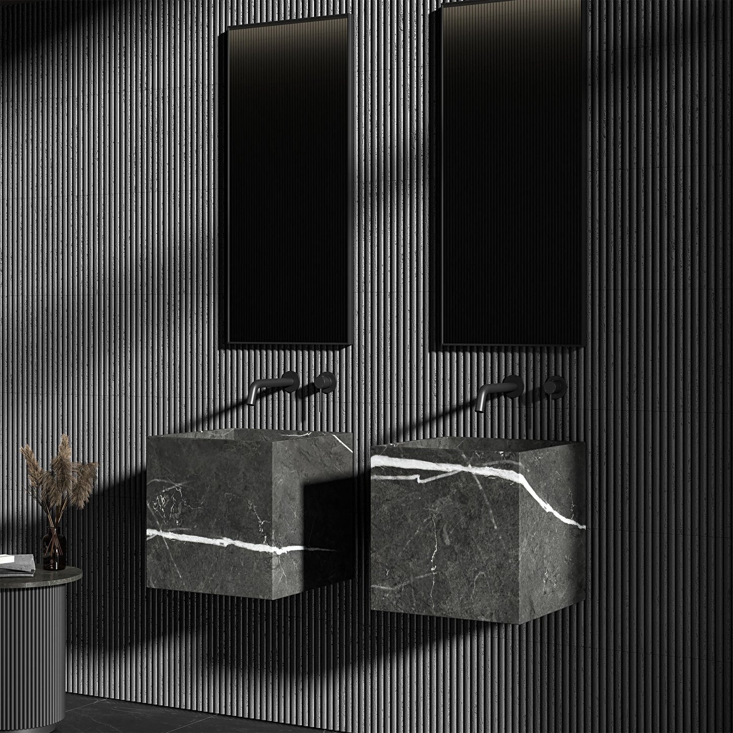 Ravine Pietra Grey Marble Wall Hung Basin 400mm