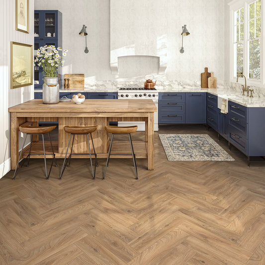Historic Oak - Herringbone 8mm Laminate Flooring (122459)