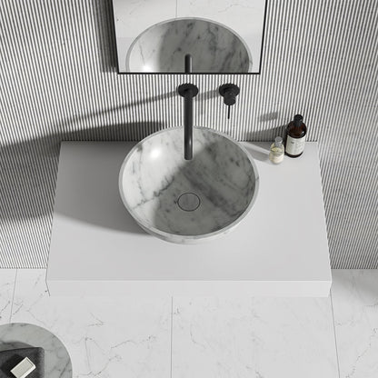 Zephyr Carrara Marble Countertop Basin 400mm