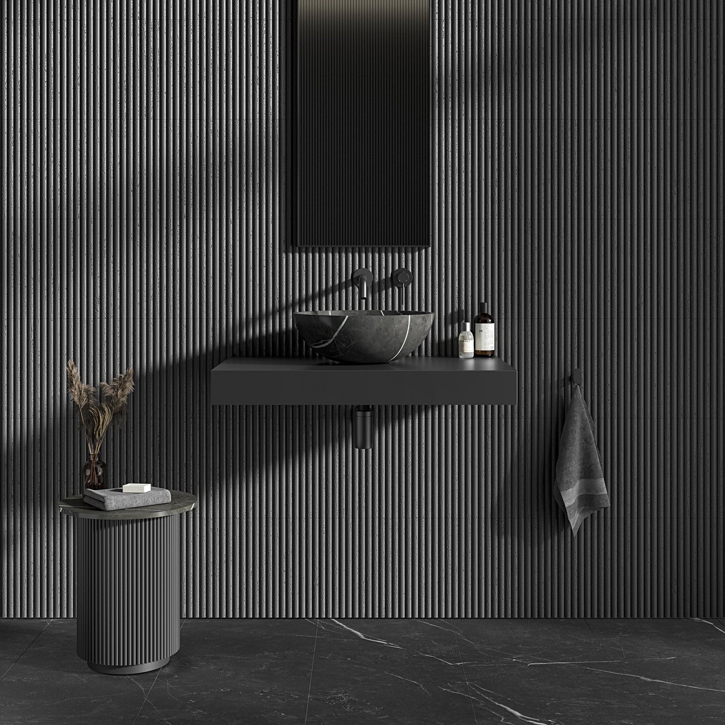 Zephyr Pietra Grey Marble Countertop Basin 400mm